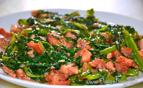 Kangkong Recipe (Kangkong with Pork & Shrimp Paste)