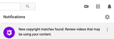 YouTube can detect possible Copyright matches (New Copyright Matches Found)